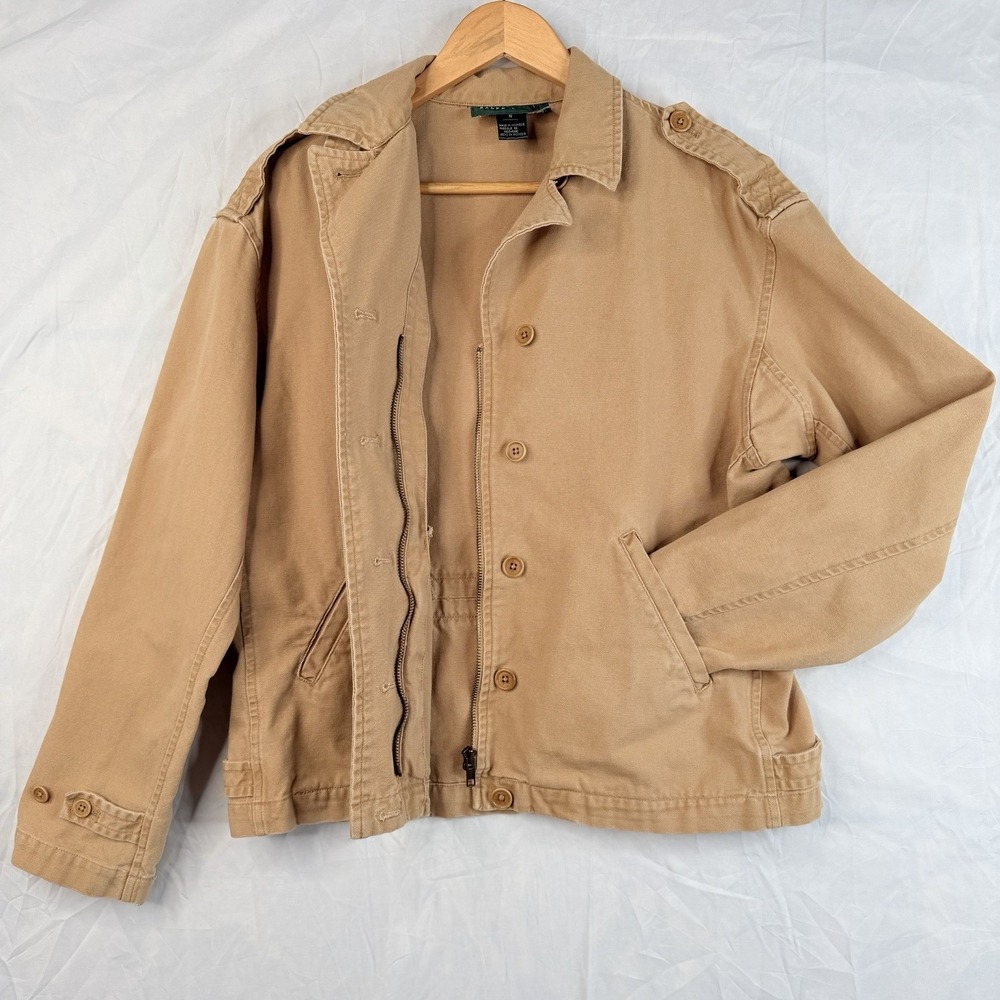 Vintage 90s Lauren Ralph Lauren Khaki classic military Jacket SZ-Small